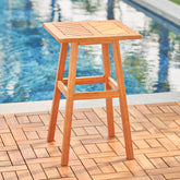 Honey Eucalyptus Wooden Outdoor Dining Stool