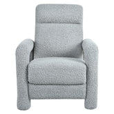Upholstered Recliner Chair with Adjustable Backrest in Light Grey Teddy Fleece, 31.25'