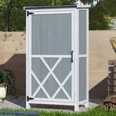54' Two-Tone Storage Shed - Gray & White Design with Sloped Roof & 5 Compartments