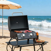 21.75' Portable Grill with 2 Burners Camping Charcoal BBQ