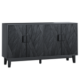 Modern Style Buffet Cabinet, Storage Side Cabinet Buffet Cabinet, Medieval Modern Multifunctional Decorative Cabinet Suitable For Living Room, Dining Room, Entrance, Corridor, Kitchen, Black