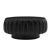 Round Solid Wood Carved Coffee Table with Elegant Sculptural Design