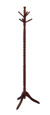 71.5' Tall Wooden Standing Coat Rack' Twist' with Cherry finish