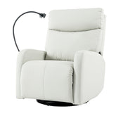 Rocking Recliner Chair, 360° Swivel Nursery Rocking Chair, Glider Chair, Modern Small Rocking Swivel Recliner Chair, Home Theater Seat, Phone Holder (Light Gray+360° Swivel)