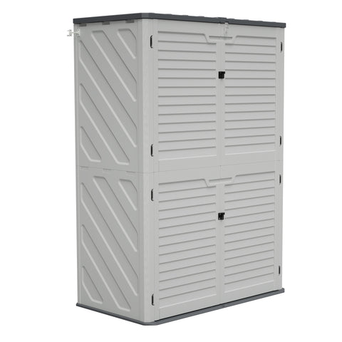 Rust Proof Resin Garden Equipment Storage with Partitions - Weatherproof, Spacious, UV Resistant Material