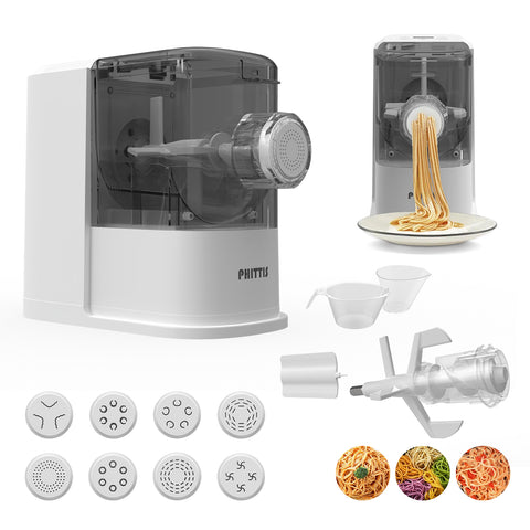 Phittis Pasta Machine, 20 MINS to Make 0.7 LB Pasta, Healthy, Homemade, DIY, Perfect Gift, Black