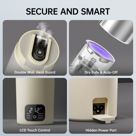 Portable Electric Kettle, Large Capacity 550ml, Suitable for Hotel, Travel, Office, Dormitory