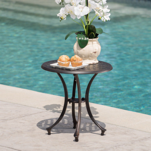 Outdoor 19' Cast Aluminum Side Table_61112.00