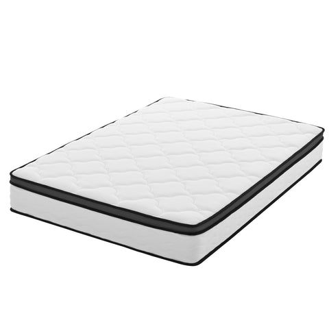 Hybrid Queen Mattress 12 Inch with Pocket Coils and Memory Foam, Medium Firm, CertiPUR-US, Creamy White, Fabric