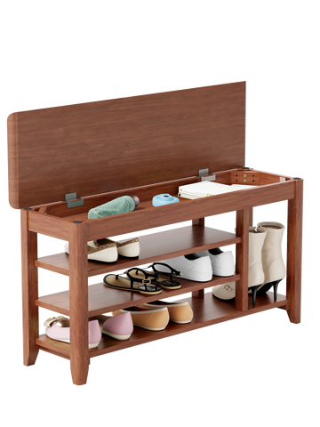 100% solid wood front door shoe rack, closet solid wood shoe bench, load-bearing 550 pounds, entryway, hallway, hallway shoe rack with space for boots