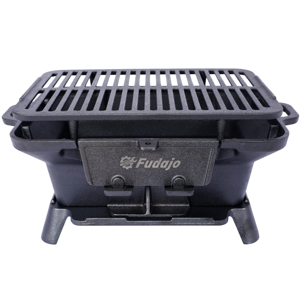 Oval Cast Iron Grill Outdoor, Portable Charcoal Grill and Tabletop Cast Iron Skillet - 100% Cast Iron, Enameled, Durable, Small Charcoal Grill, Camping Stove, Hibachi Grill