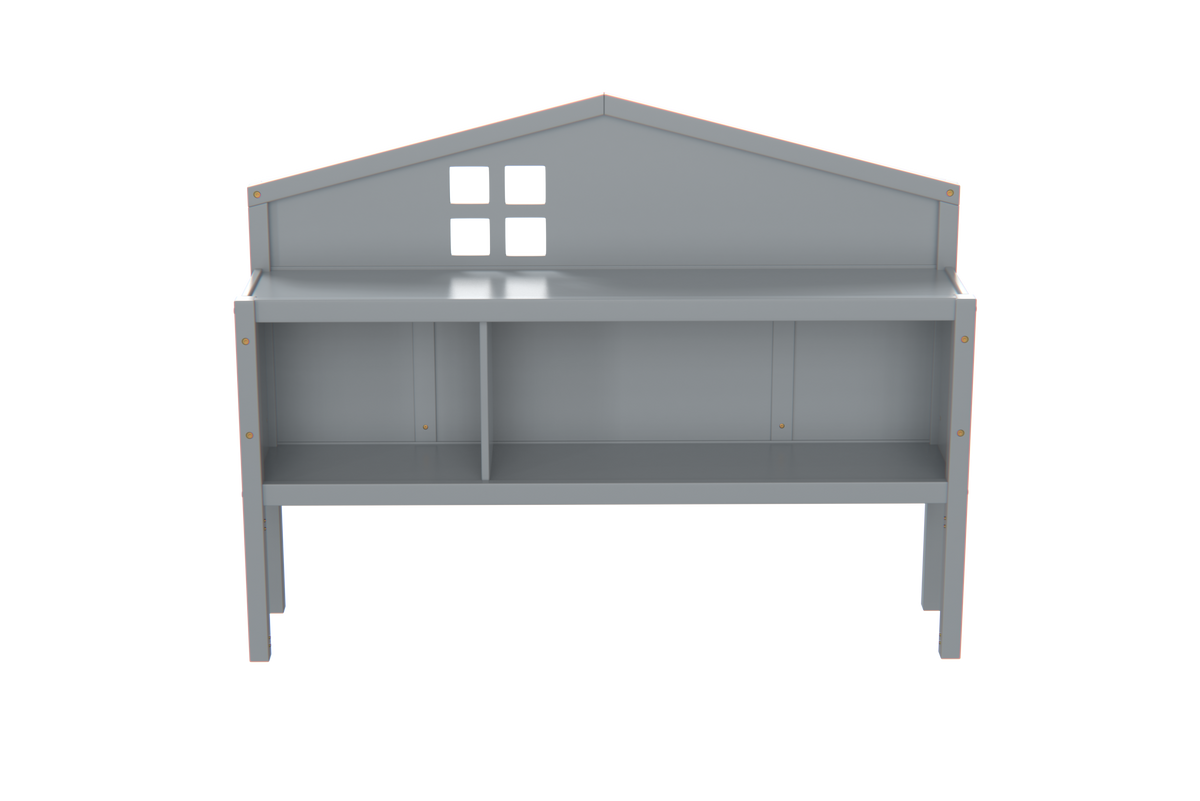 Headboard Storage Cabinet for Full-size Montessori Floor Bed , Grey,Freely collocation