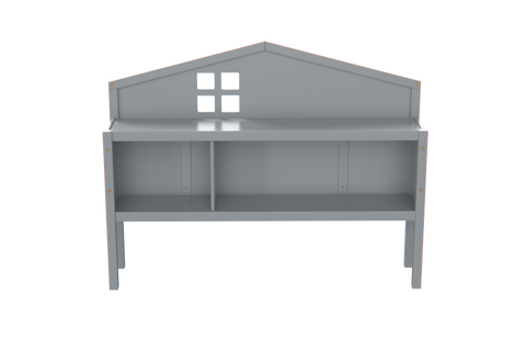 Headboard Storage Cabinet for Full-size Montessori Floor Bed , Grey,Freely collocation