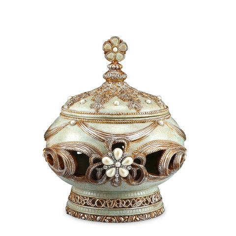 11.25' Tall Polyresin Decorative Jewelry Box, Vintage Rose Design