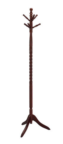 71.5' Tall Wooden Standing Coat Rack' Twist' with Cherry finish