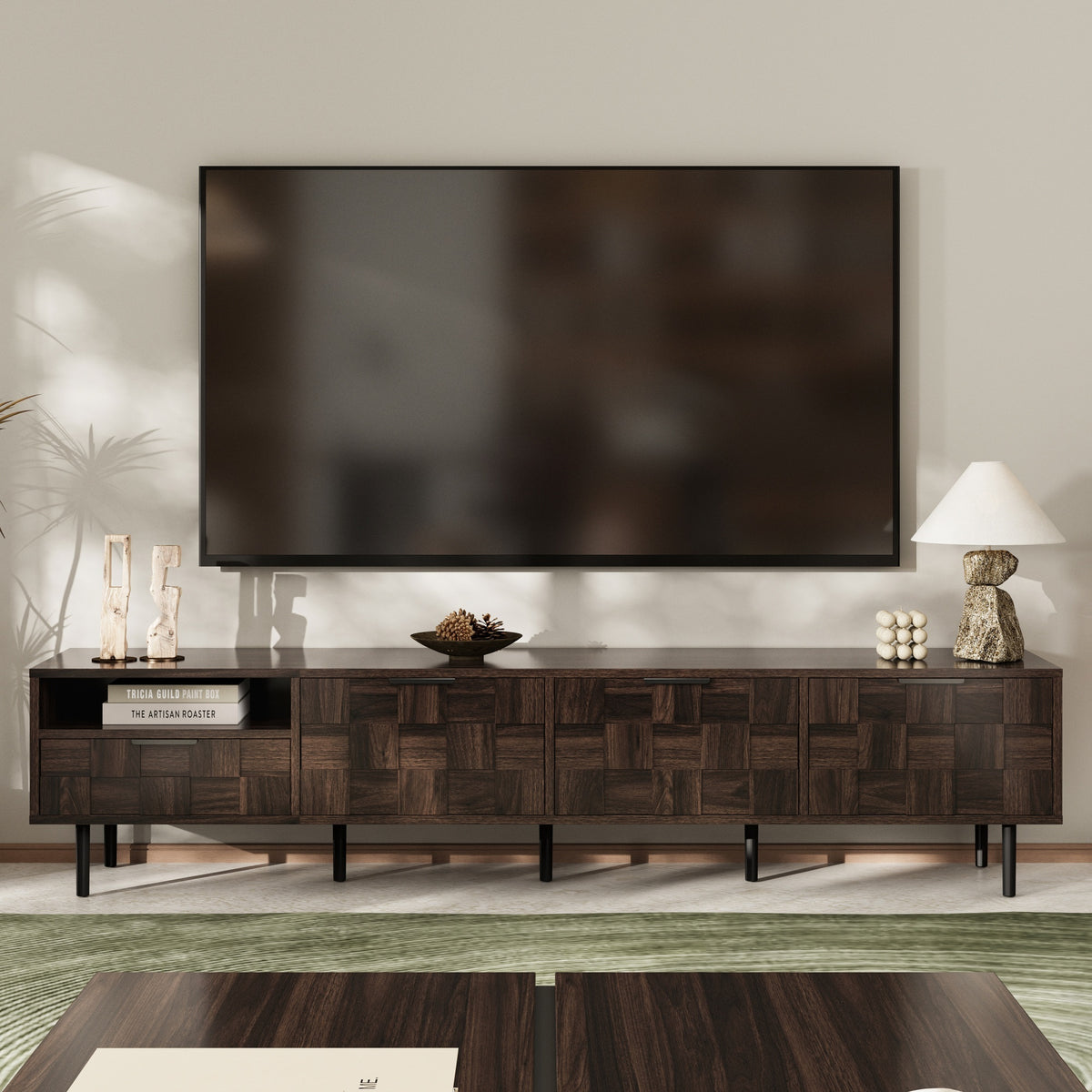 78 ' Mid Century Modern TV Stand for 65+ Inch TVs, TV Console with Storage Cabinets for Living Room, Entertainment Center Storage
