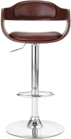 Contemporary Swivel Adjustable Barstool with Padded Seat and Back