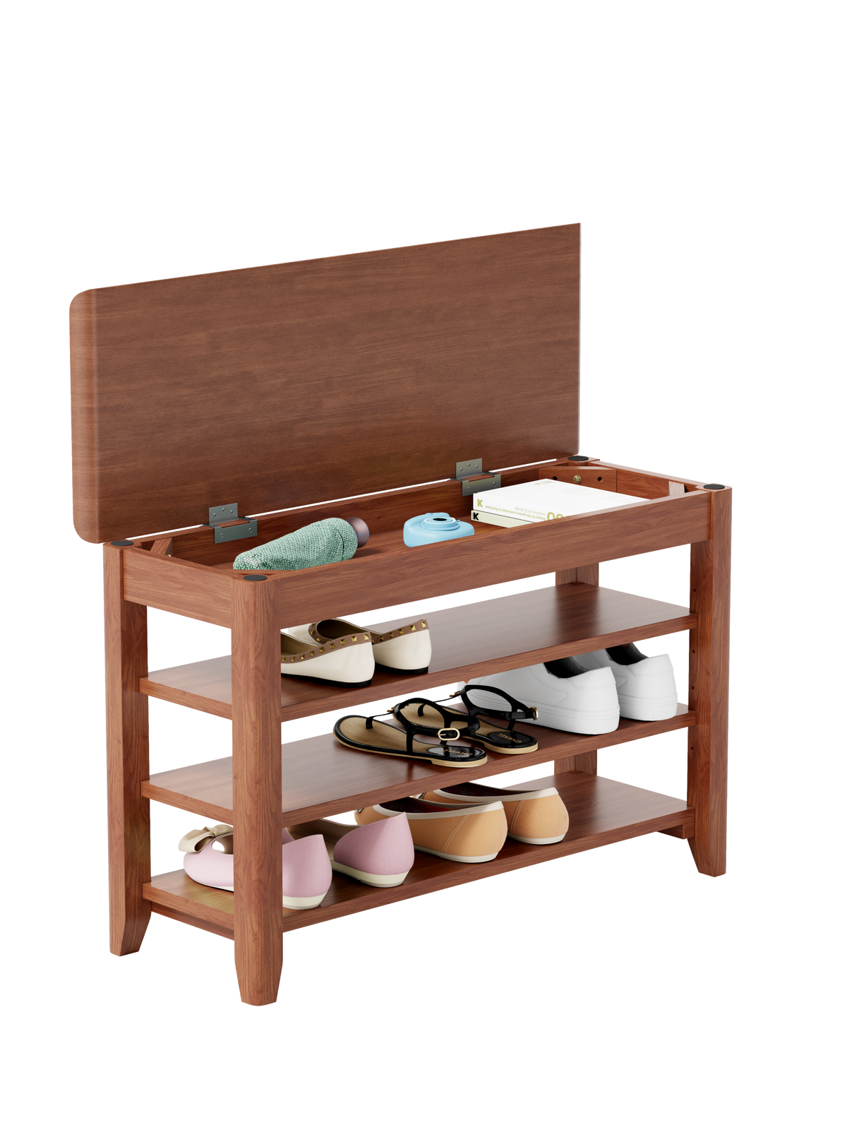 100% solid wood front door shoe rack, wardrobe solid wood shoe bench, load-bearing 550 pounds, entrance, corridor, aisle shoe rack,