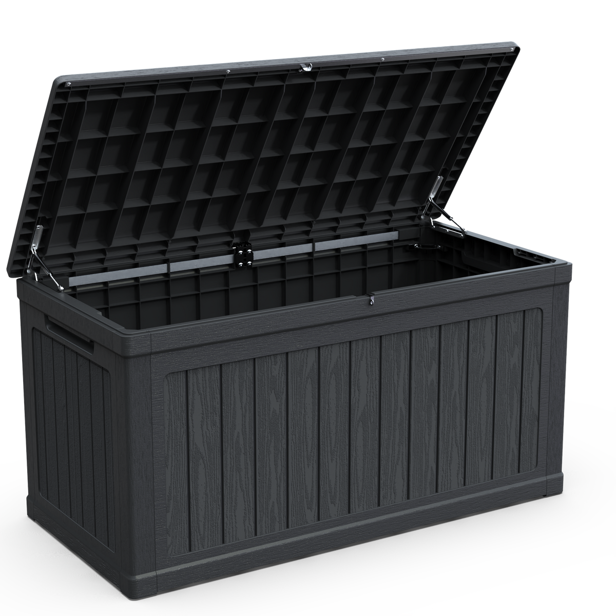 230 Gallon Large Outdoor Storage XXL Deck Box for Patio Furniture, Outdoor Cushions, Garden Tools and Sports/Pools Equipment, Waterproof Resin, Lockable, Black